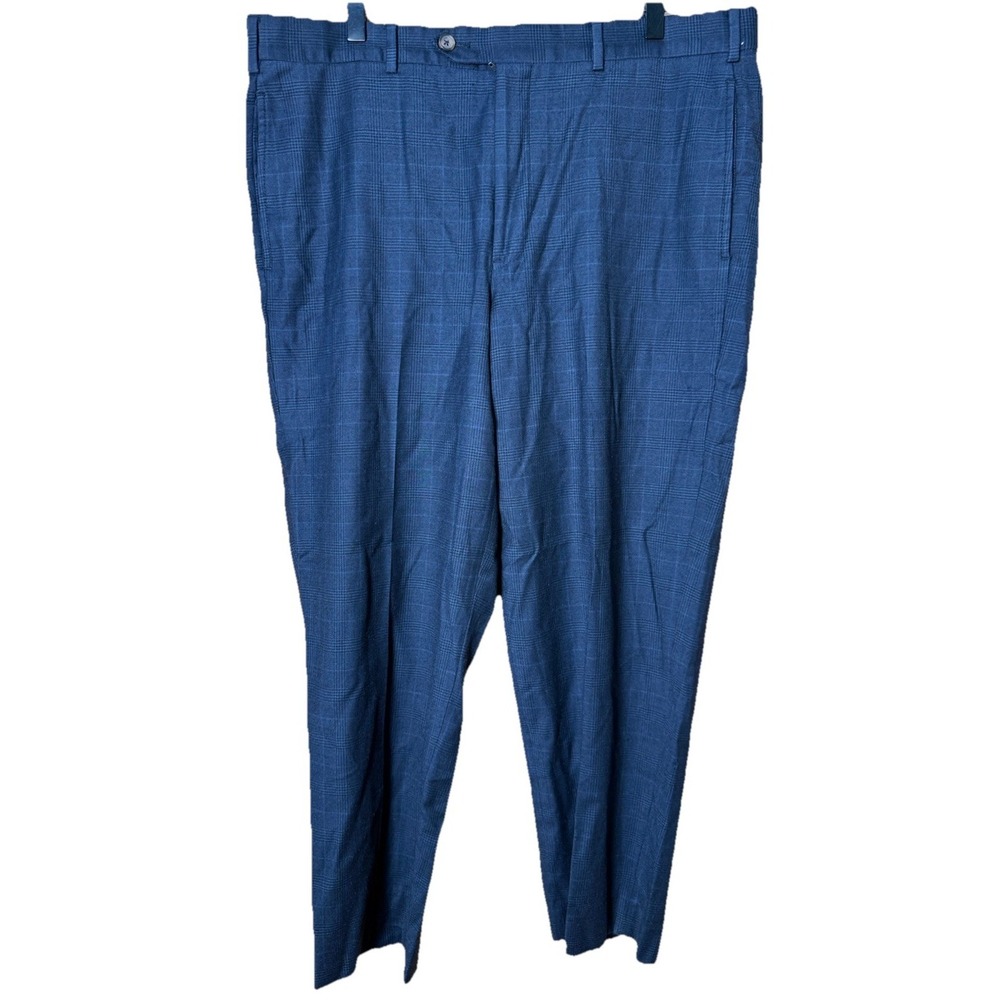 Brooks Brothers 346 Pants Mens 36x32 (28) Blue‎ Windowpane Madison Fit Classic
